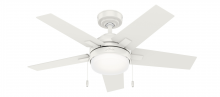  50592 - Hunter 44 inch Bartlett Fresh White Ceiling Fan with LED Light Kit and Pull Chain
