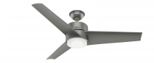  59472 - Hunter 54 inch Havoc Matte Silver WeatherMax Indoor / Outdoor Ceiling Fan with LED Light Kit and Wal