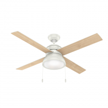  54151 - Hunter 52 inch Loki Fresh White Ceiling Fan with LED Light Kit and Pull Chain