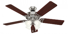  53064 - Hunter 52 inch Studio Series Brushed Nickel Ceiling Fan with LED Light Kit and Pull Chain
