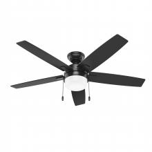  52485 - Hunter 52 inch Anisten Matte Black Ceiling Fan with LED Light Kit and Pull Chain