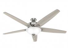  51122 - Hunter 70 inch Stockbridge Brushed Nickel Ceiling Fan with LED Light Kit and Pull Chain