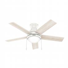  51448 - Hunter 44 inch Aren Fresh White Low Profile Ceiling Fan with LED Light Kit and Pull Chain
