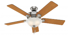  53249 - Hunter 52 inch Pro's Best Brushed Nickel Ceiling Fan with LED Light Kit and Pull Chain