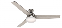  59459 - Hunter 60 inch Sentinel Brushed Nickel Ceiling Fan with LED Light Kit and Handheld Remote