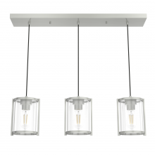  19138 - Hunter Astwood Brushed Nickel with Clear Glass 3 Light Pendant Cluster Ceiling Light Fixture