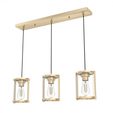  19954 - Hunter Astwood Alturas Gold with Clear Glass 3 Light Pendant Cluster Ceiling Light Fixture