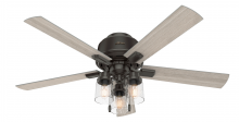  50313 - Hunter 52 inch Hartland Noble Bronze Low Profile Ceiling Fan with LED Light Kit and Pull Chain
