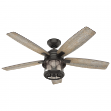  59420 - Hunter 52 inch Coral Bay Noble Bronze Damp Rated Ceiling Fan with LED Light Kit and Handheld Remote