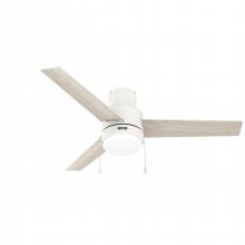 51972 - Hunter 52 inch Brunner Matte White Low Profile Ceiling Fan with LED Light Kit and Pull Chain
