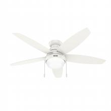  52418 - Hunter 52 inch Lilliana Fresh White Low Profile Ceiling Fan with LED Light Kit and Pull Chain