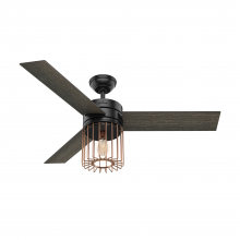  59239 - Hunter 52 inch Ronan Matte Black Ceiling Fan with LED Light Kit and Handheld Remote