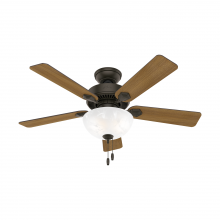  50896 - Hunter 44 inch Swanson New Bronze Ceiling Fan with LED Light Kit and Pull Chain