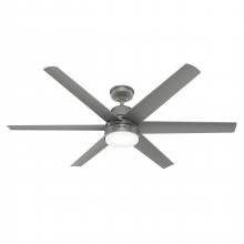  51876 - Hunter 60 inch Skysail Matte Silver WeatherMax Indoor / Outdoor Ceiling Fan with LED Light Kit and W