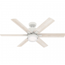  50952 - Hunter 52 inch Wi-Fi Radeon Matte White Ceiling Fan with LED Light Kit and Wall Control
