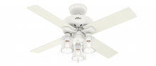  50330 - Hunter 44 inch Pelston Matte White Ceiling Fan with LED Light Kit and Pull Chain