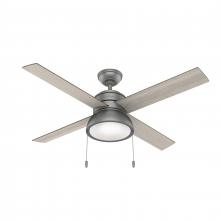  51031 - Hunter 52 inch Loki Matte Silver Ceiling Fan with LED Light Kit and Pull Chain