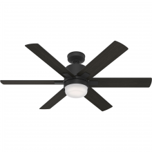  50980 - Hunter 52 inch Wi-Fi Radeon Matte Black Ceiling Fan with LED Light Kit and Wall Control