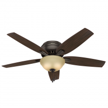  53314 - Hunter 52 inch Newsome Premier Bronze Low Profile Ceiling Fan with LED Light Kit and Pull Chain