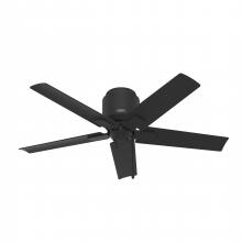  51581 - Hunter 44 inch Terrace Cove Matte Black Low Profile Damp Rated Ceiling Fan and Pull Chain