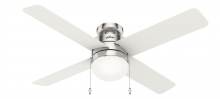  50363 - Hunter 52 inch Timpani Brushed Nickel Low Profile Ceiling Fan with LED Light Kit and Pull Chain