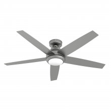  51696 - Hunter 52 inch Zayden Matte Silver Ceiling Fan with LED Light Kit and Handheld Remote