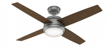  59616 - Hunter 52 inch Oceana Matte Silver WeatherMax Indoor / Outdoor Ceiling Fan with LED Light Kit and Wa