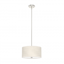  19243 - Hunter Solhaven Bleached Alder & Brushed Nickel with Painted Cased White Glass 2 LT Pendant