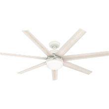  51375 - Hunter 60 inch Wi-Fi Phenomenon Matte White Ceiling Fan with LED Light Kit and Wall Control