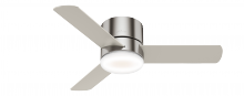  59454 - Hunter 44 inch Minimus Brushed Nickel Low Profile Ceiling Fan with LED Light Kit and Handheld Remote