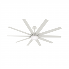  50717 - Hunter 72 inch Overton Matte White Damp Rated Ceiling Fan with LED Light Kit and Wall Control