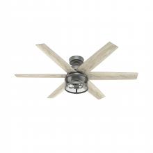  51685 - Hunter 52 inch Houston Matte Silver Ceiling Fan with LED Light Kit and Handheld Remote