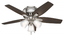 51079 - Hunter 42 inch Newsome Brushed Nickel Low Profile Ceiling Fan with LED Light Kit and Pull Chain