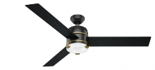  59290 - Hunter 60 inch Bureau Matte Black Ceiling Fan with LED Light Kit and Handheld Remote
