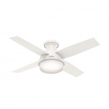  59244 - Hunter 44 inch Dempsey Fresh White Low Profile Ceiling Fan with LED Light Kit and Handheld Remote