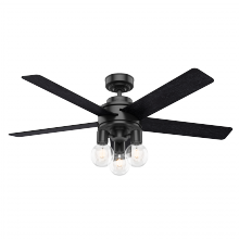  50594 - Hunter 52 inch Hardwick Matte Black Ceiling Fan with LED Light Kit and Handheld Remote