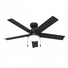  51681 - Hunter 52 inch Sea Point Matte Black WeatherMax Indoor / Outdoor Ceiling Fan with LED Light Kit and