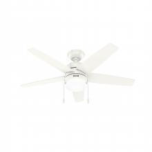  52494 - Hunter 44 inch Bardot Fresh White Ceiling Fan with LED Light Kit and Pull Chain