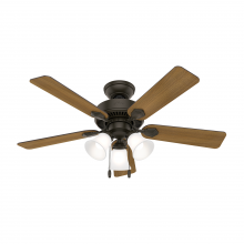  50881 - Hunter 44 inch Swanson New Bronze Ceiling Fan with LED Light Kit and Pull Chain
