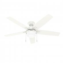 52773 - Hunter 52 Inch Anisten Fresh White Ceiling Fan With LED Light Kit And Pull Chain