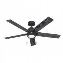  51760 - Hunter 52 inch Erling Matte Black Ceiling Fan with LED Light Kit and Pull Chain