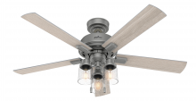  50651 - Hunter 52 inch Hartland Matte Silver Ceiling Fan with LED Light Kit and Pull Chain
