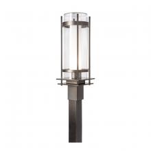  345897-SKT-10-ZS0684 - Banded Seeded Glass Outdoor Post Light