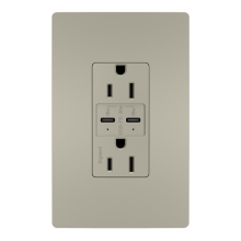  R26USBPDNICC6 - radiant? 15A Tamper Resistant Ultra Fast PLUS Power Delivery USB Type C/C Outlet, Nickel