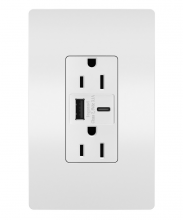  R26USBACW - radiant? 15A Tamper-Resistant USB Type A/C Outlet, White