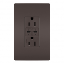  R26USBPD - radiant? 15A Tamper Resistant Ultra Fast PLUS Power Delivery USB Type C/C Outlet, Brown