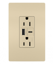  WRR26USBAC6LA - radiant? Outdoor Ultra-Fast USB Outlet, Light Almond