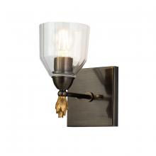  BB1000DB-1-F1G - Felice 1 Light Wall Sconce In Dark Bronze With Gold Accents