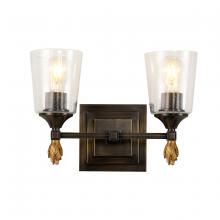  BB1022DB-2-F1G - Vetiver 2-Light Dark Bronze With Gold Accents