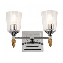  BB1022PC-2-F1S - Vetiver 2 Light Vanity Light In Silver With Gold Accents